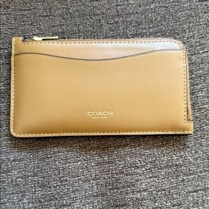 Coach Camel Leather Zip Wallet